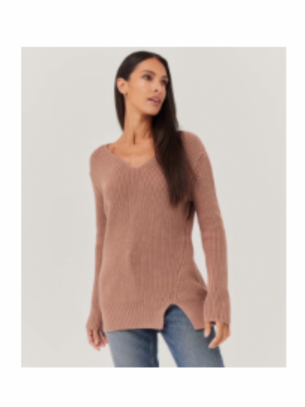 Pact Women's Double V-Neck Tunic Sweater